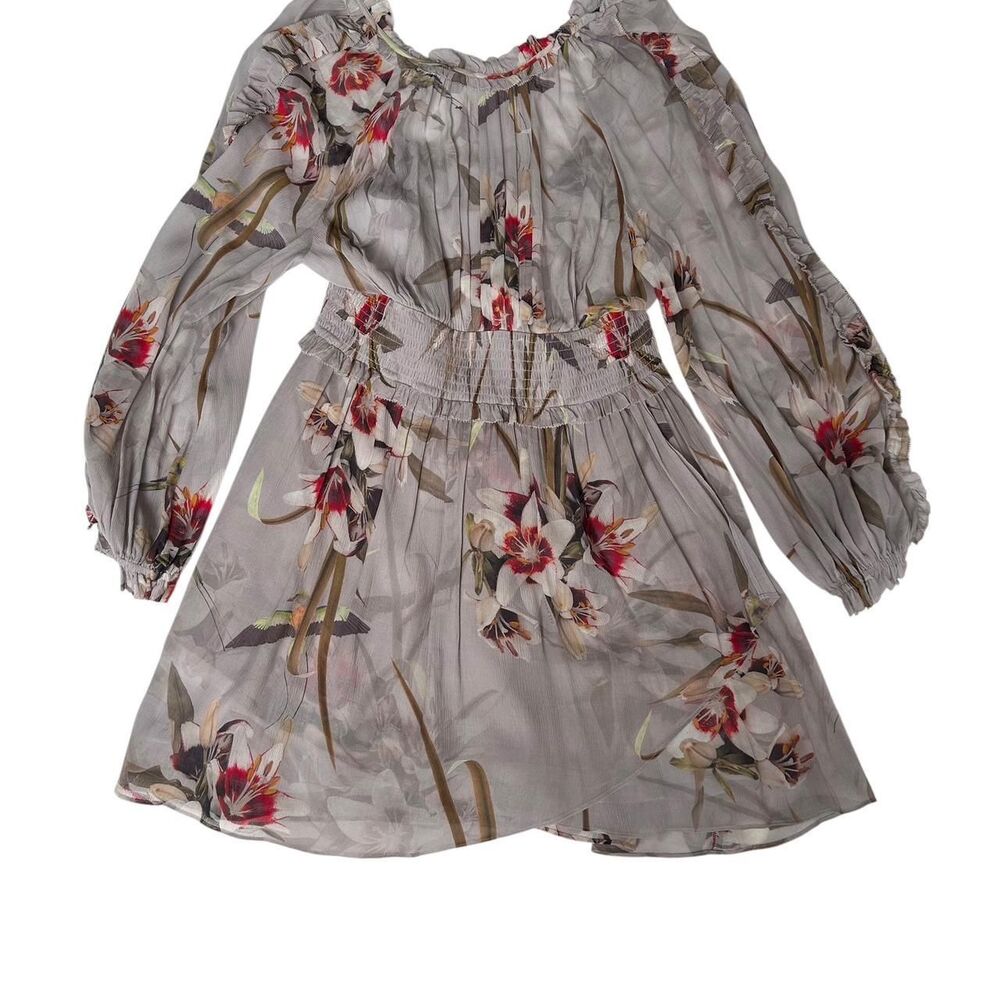 AllSaints Thallo Kuroyuri Floral Ruffle Mini Dress
